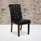 Flash Furniture HERCULES Series Black LeatherSoft Parsons Chair with Rolled Back, Accent Nail Trim and Walnut Finish